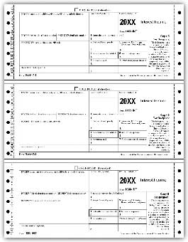 TF7151  Continuous 1099 Interest Magnetic Media Self-Mailer Tax Forms