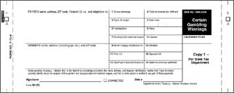TF7173  Continuous W-2G Magnetic Media Self-Mailer Tax Forms