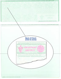 901_356 Blank Laser Top Check Stock - Green Fingerprint Security Laser Checks