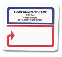 Label 0103 Shipping Label, Red/Blue
