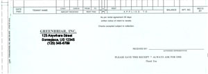 U640 - RENTAL RECEIPT