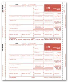 TF2134  1099 Miscellneous Income Self-Mailer Continuous Tax Forms - Carbon