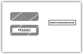 TF22221  1099 /1098 Double Window Tax Form Envelope