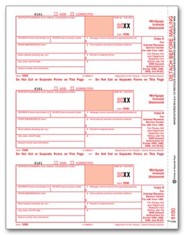 TF5150  1098 Mortgage Interest Fereral Copy A Laser Tax Form