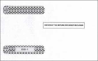 TF51511  4-Up Horizontal Laser W-2 Double Window Tax Envelope