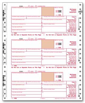 TF7168  1098 Mortgage Interest Statement Continuous Tax Form